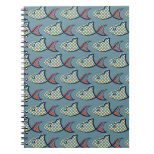 Carnet Motif de poissons de point de polka