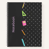 Carnet motif de polka gris (Devant)