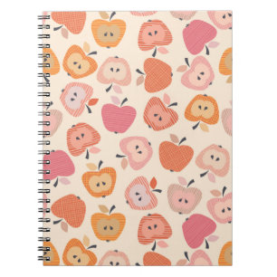 Carnet Motif de pomme rose et orange mignon