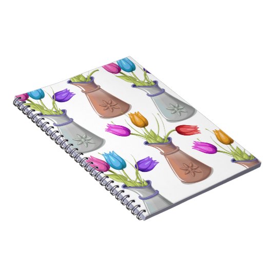 Carnet Motif de pots de fleurs (Côté Droit)
