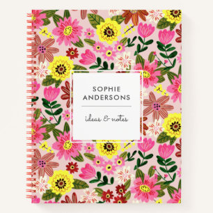 Carnet Motif de printemps de pâques rose moderne margueri