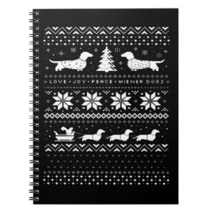 Carnet Motif de pull de Noël pour Dachshunds T-Shi classi