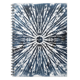 Carnet Motif de radial d'encre d'indigo