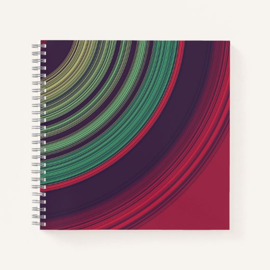Carnet Motif de rainures de disque abstrait rétro cool (Devant)