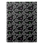 Carnet Motif de raquette de tennis noir (Devant)