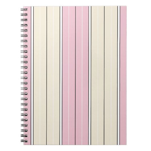 Carnet Motif de rayure verticale à couleur douce Design (Devant)