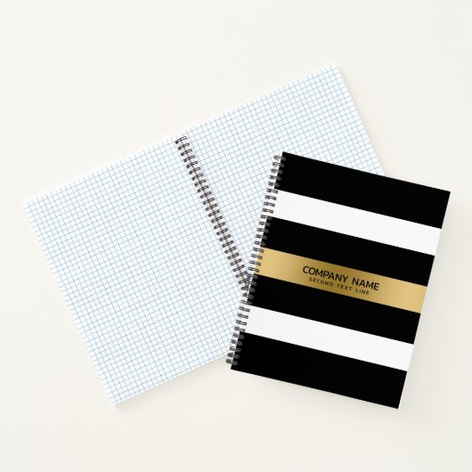 Carnet Motif de rayures noir, blanc et or (Intérieur)