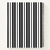 Carnet Motif de rayures verticales noires et blanches (Dos)