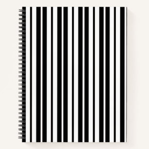 Carnet Motif de rayures verticales noires et blanches