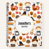 Carnet Motif de récolte de pèlerins d'action de grâce (Devant)