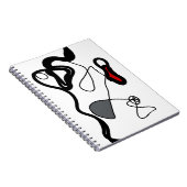 Carnet Motif de rétention : Abstrait noir, blanc, gris et (Côté Droit)