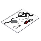 Carnet Motif de rétention : Abstrait noir, blanc, gris et (Côté gauche)