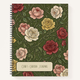 Carnet Motif de rose Art nouveau vintage
