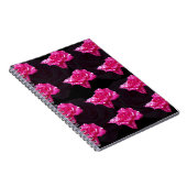 Carnet Motif De Rose Rose Chaud Et Noir, (Côté Droit)