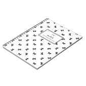 Carnet Motif de rubans noir et blanc chic personnalisé (Côté gauche)