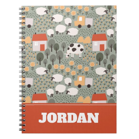 Carnet Motif de scène de ferme mignonne (Devant)