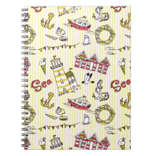 Carnet Motif de scène de la plage de Cute