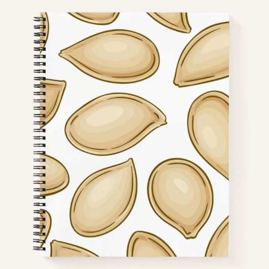 Carnet motif de semences citrouille (Devant)