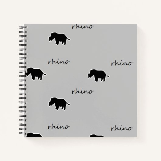 Carnet motif de silhouette rhinocéros (Devant)