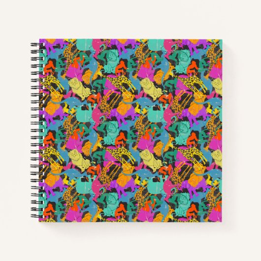 Carnet Motif de silhouettes animales rétro (Devant)