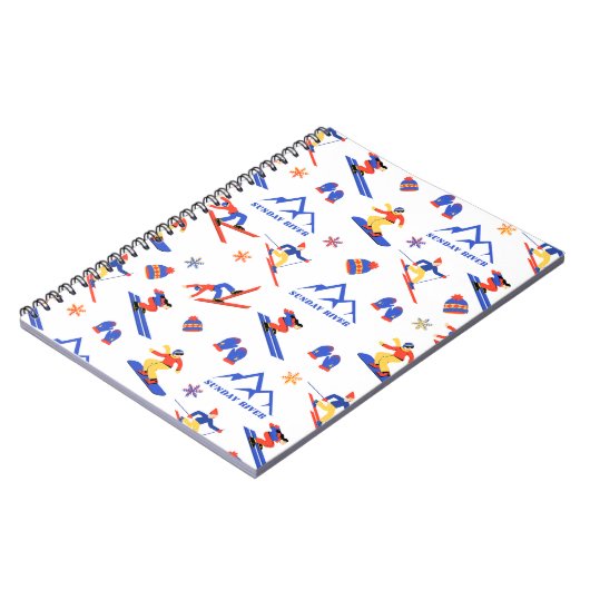 Carnet Motif de snowboard de Sunday River Maine (Côté gauche)