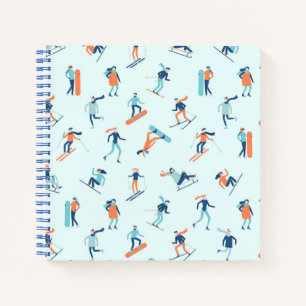 Carnet Motif de sports d'hiver