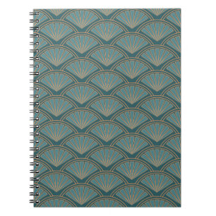 Carnet Motif de style Art déco en bleu turquoise