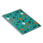 Carnet Motif de style plat Halloween Turquoise. (Côté Droit)