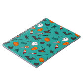 Carnet Motif de style plat Halloween Turquoise. (Côté gauche)