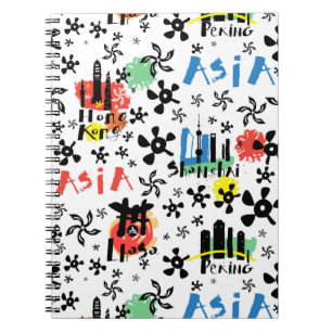 Carnet Motif de symboles de l'Asie