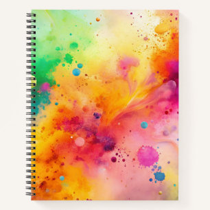 Carnet Motif de taches d'aquarelle abstraite vibrant