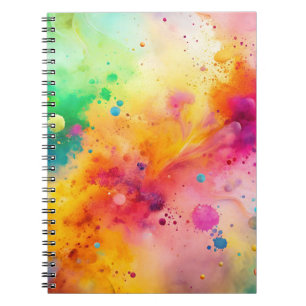 Carnet Motif de taches d'aquarelle abstraite vibrant