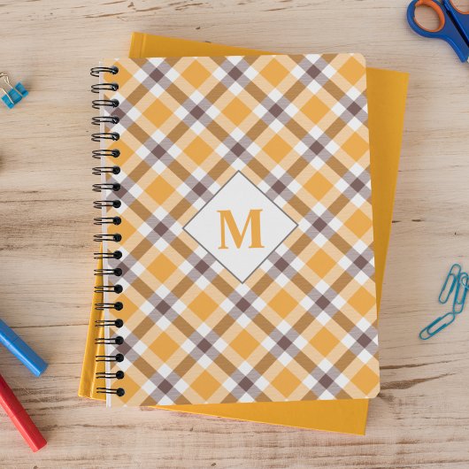 Carnet Motif de tatan orange monogramme moderne