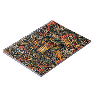Carnet Motif de tatouage japonais Irezumi Cobra
