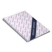 Carnet Motif de texte de PDG Dame patronesse sur Mauve pâ (Côté Droit)