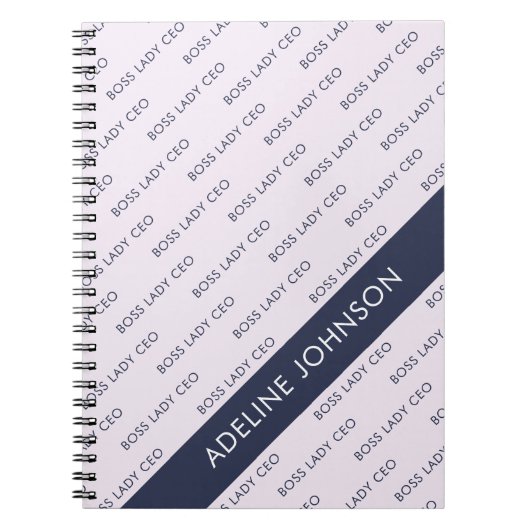 Carnet Motif de texte de PDG de patronne sur mauve pâle (Devant)
