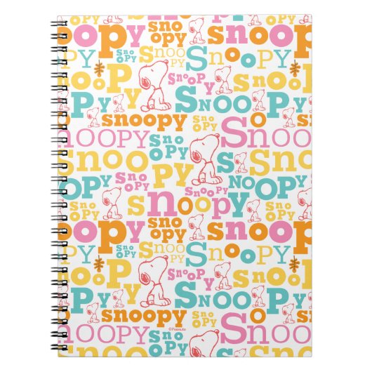 Carnet Motif de texte Snoopy Pastel (Devant)