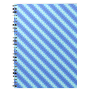 Carnet Motif de texture de la bande de tricot bleu Aqua