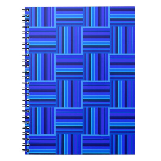 Carnet Motif de tissage à bandes bleues (Devant)
