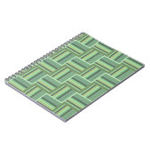 Carnet Motif de tissage à rayures vert olive (Côté gauche)