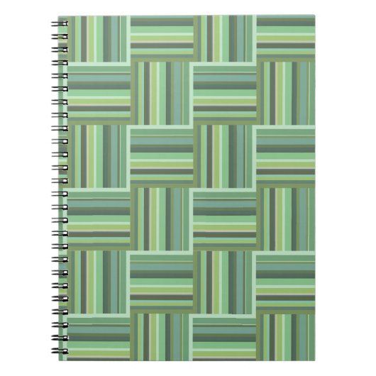 Carnet Motif de tissage à rayures vert olive (Devant)