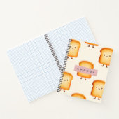 Carnet Motif de toast Pastel Cute souriant personnalisé (Intérieur)