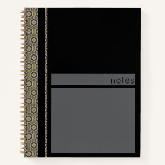 Carnet Motif de Tortue Japonais Noir et Or