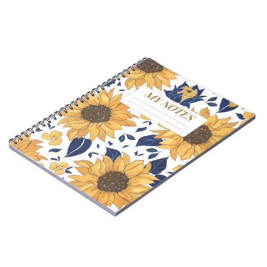 Carnet Motif de tournesol jaune Design Arrière - plan mod (Côté gauche)