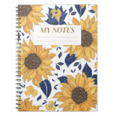Carnet Motif de tournesol jaune Design Arrière - plan mod (Devant)