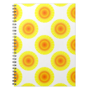 Carnet Motif de tournesol personnalisé