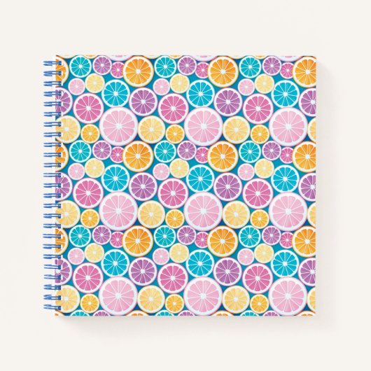 Carnet Motif de tranches d'agrumes (Devant)