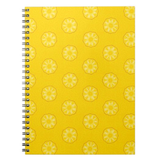Carnet Motif de tranches d'ananas jaune (Devant)