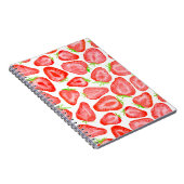 Carnet Motif de tranches de fraise d'aquarelle (Côté Droit)