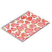 Carnet Motif de tranches de fraise d'aquarelle (Côté gauche)